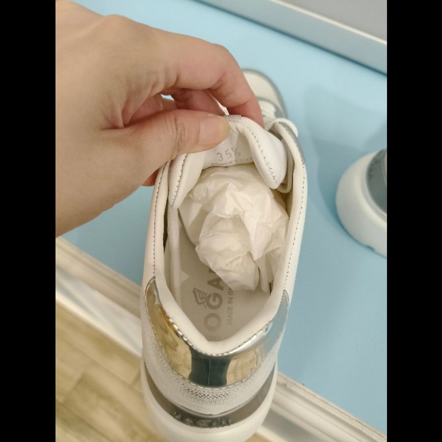 Hogan Tod’s 姊妹牌(現貨) 35.5號復古 增高鞋 平底鞋 厚底鞋 老爹鞋 運動鞋 休閒鞋 - 米白/銀色-11