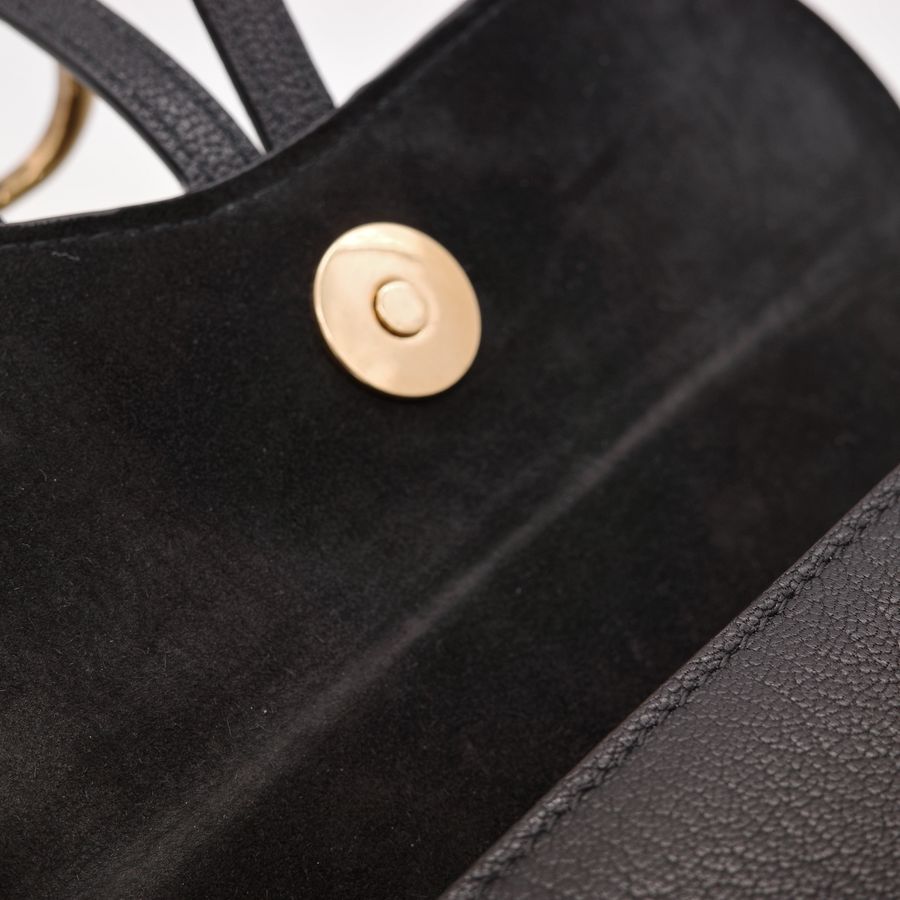 Dior Saddle WOC 黑色 皮革 金扣 腰包 斜背包-16