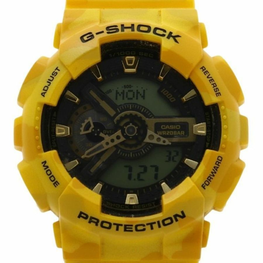 卡西歐 G-SHOCK 軍用迷彩手錶 GA-110CM-9AJF 黑黃樹脂男士款-0