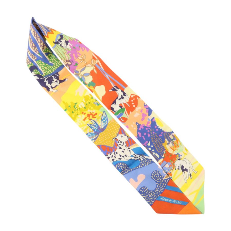 HERMES 絲質Twilly絲巾-3