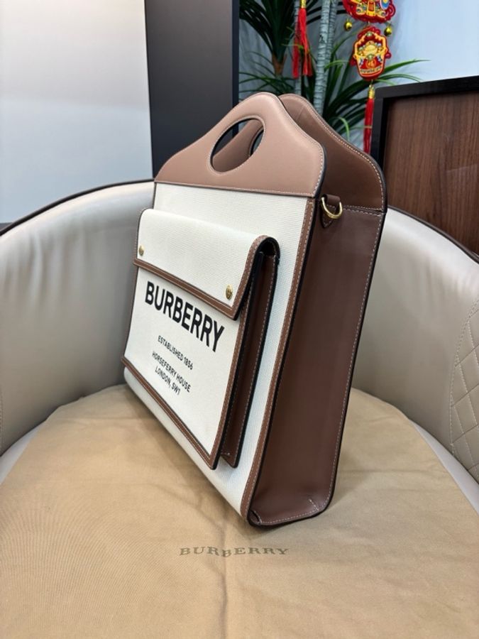 Burberry博柏利 Pocket bag 口袋包 托特包 肩帶可拆卸可調節 單肩斜挎手提包 中號 尺寸37*9.5*41-2