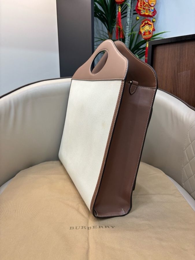 Burberry博柏利 Pocket bag 口袋包 托特包 肩帶可拆卸可調節 單肩斜挎手提包 中號 尺寸37*9.5*41-3