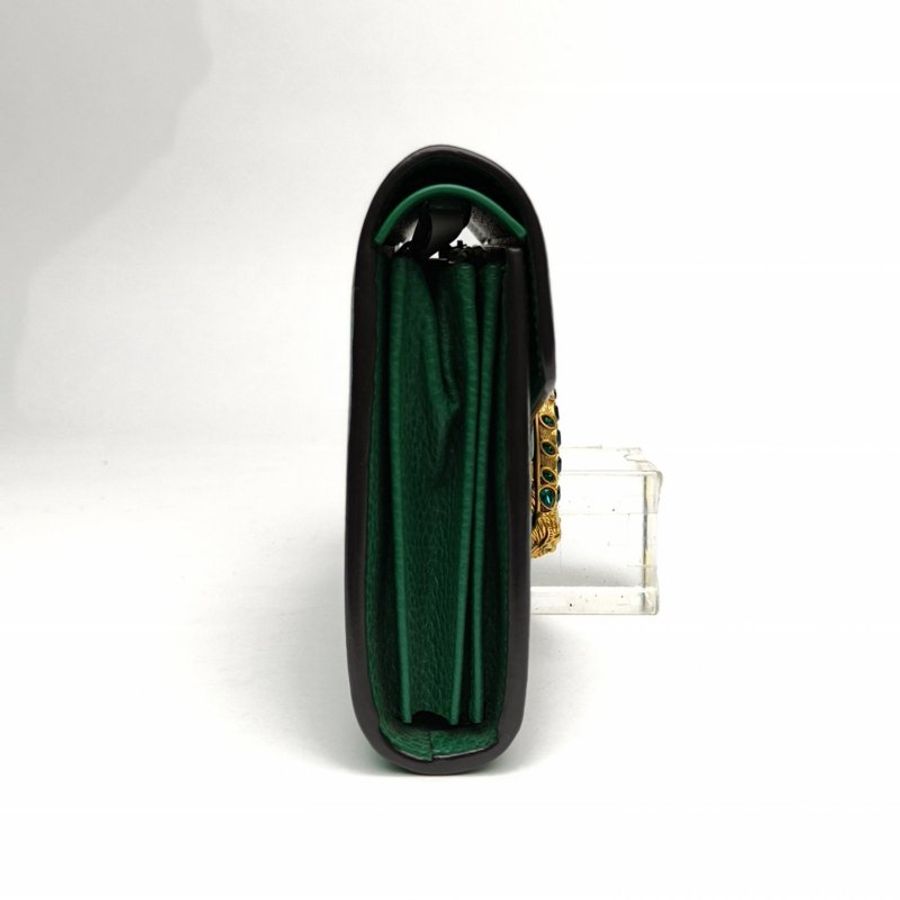 GUCCI Dionysus酒神Woc綠色牛皮革鑽扣肩背包-3
