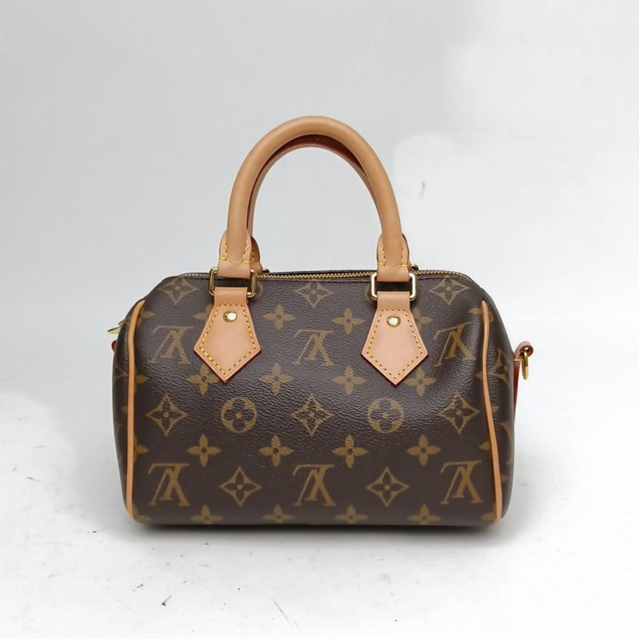 LV Sp20可拆卸棕色寬肩帶老花晶片肩背包-2