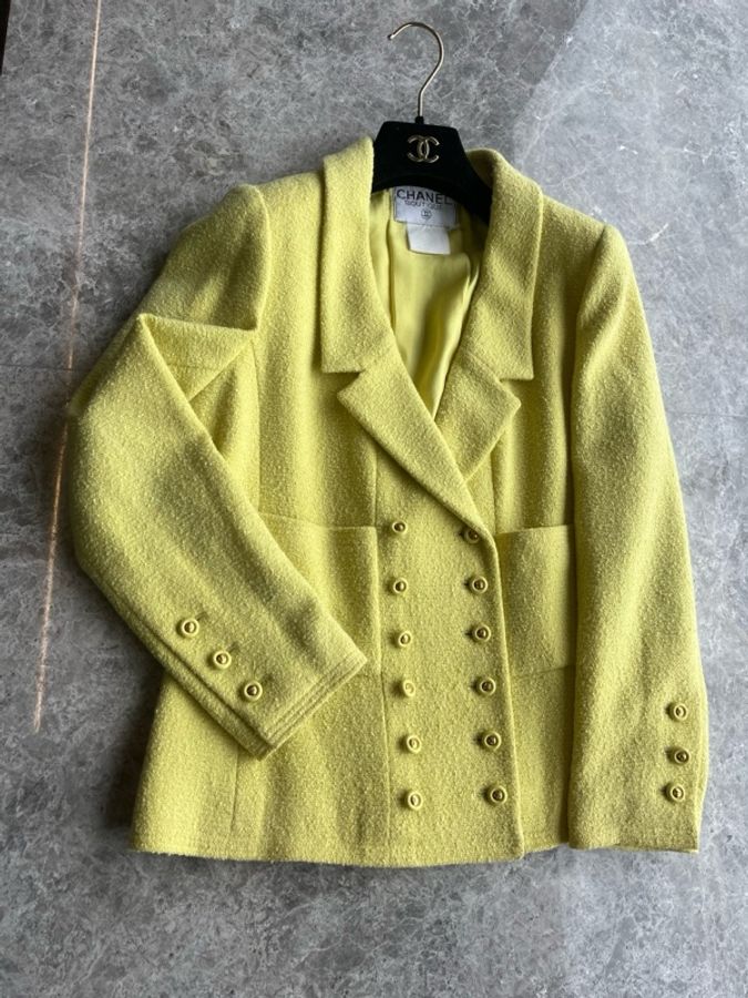 Chanel 96A黄绿色外套fr40~~-0