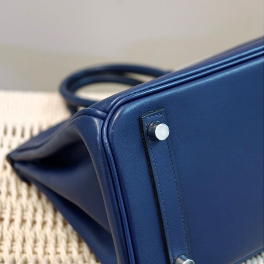 【震撼撿漏價💰全網最低價💫】Hermes/愛馬仕 Birkin25 寶石藍 銀扣-4