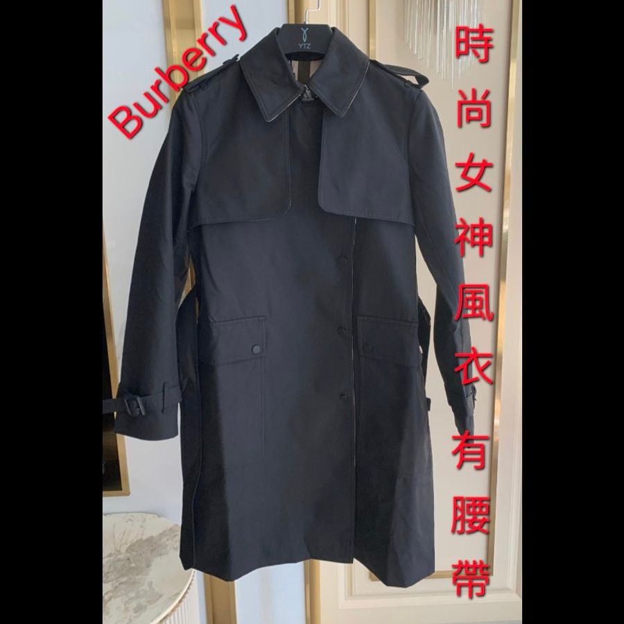 原價9萬5/全新/Burberry 時尚女神風衣/有腰帶/內襯,領背格紋-0