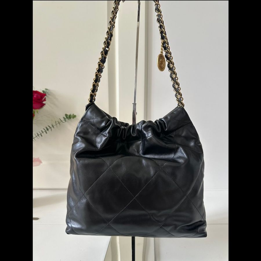 22 bag 小號 黑金 芯片款-1