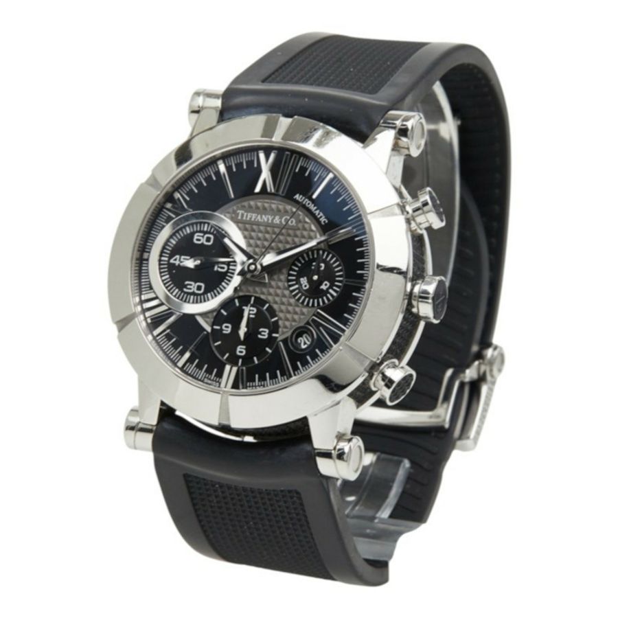 Tiffany & Co. Atlas 男士腕錶 Z1000.82.12A10A91A 自動上鍊(帶手動上鍊功能)黑色錶盤不鏽鋼橡膠錶帶男士 TIFFANY&Co.-1
