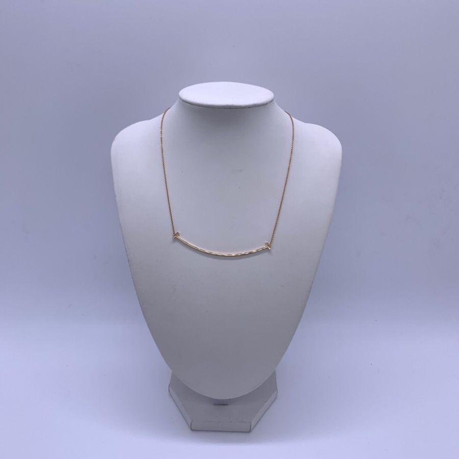 Tiffany 蒂芙尼 T系列 smile 笑臉項鍊 大號 玫瑰金 鏈長約:46cm 簡單大方的設計 適合日常搭配-1