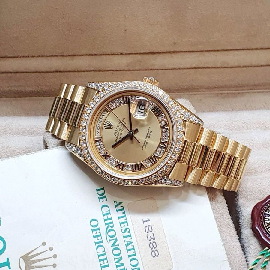 【大眾金時代】ROLEX勞力士 18388 Day-Date 18K金DD 原廠鑽圈/鑽腳 MR多層鑽面 大眾金時代G410-4