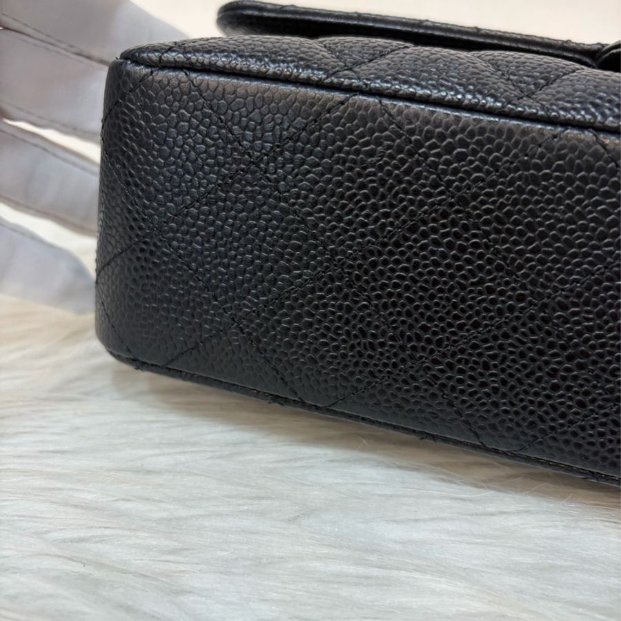 CHANEL A01112 黑羊皮金扣CF 25|肩背包 斜背包 斜挎包 側背包-7