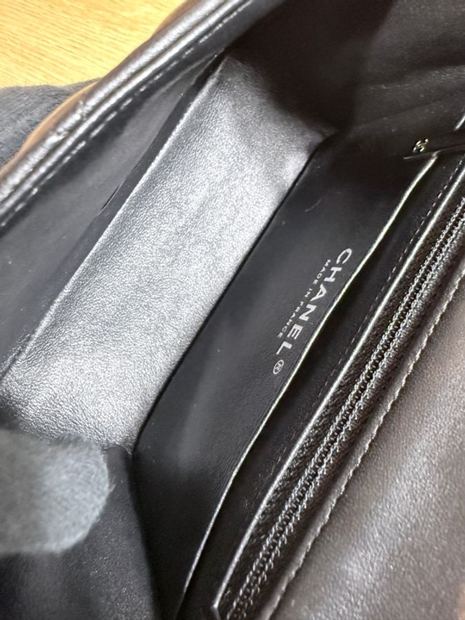 CHANEL✨經典翻蓋鏈條包 方胖子 黑銀 28開 有購證-27