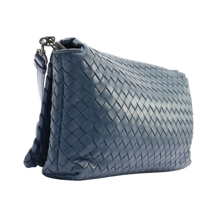 BOTTEGA VENETA BV 寶緹嘉 Intrecciato 肩背包 藍色 羊皮 428136-1