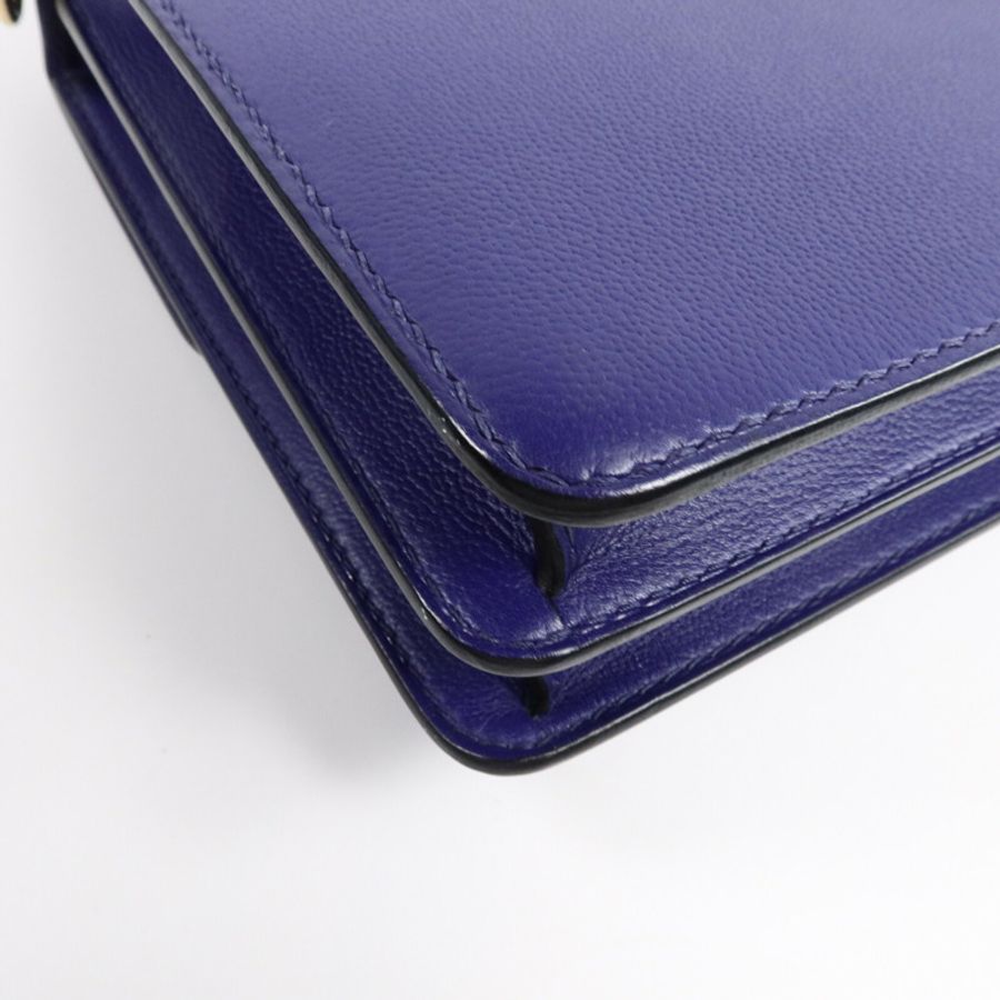 HERMES Evercolor皮革Roulis 23肩背袋Bleu Encre-13