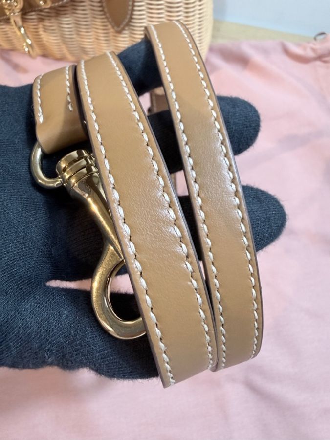 今年新款✨MIU MIU✨5BA311 Aventure薰香竹編草編手挽包手提包 BORSA A MANO-49