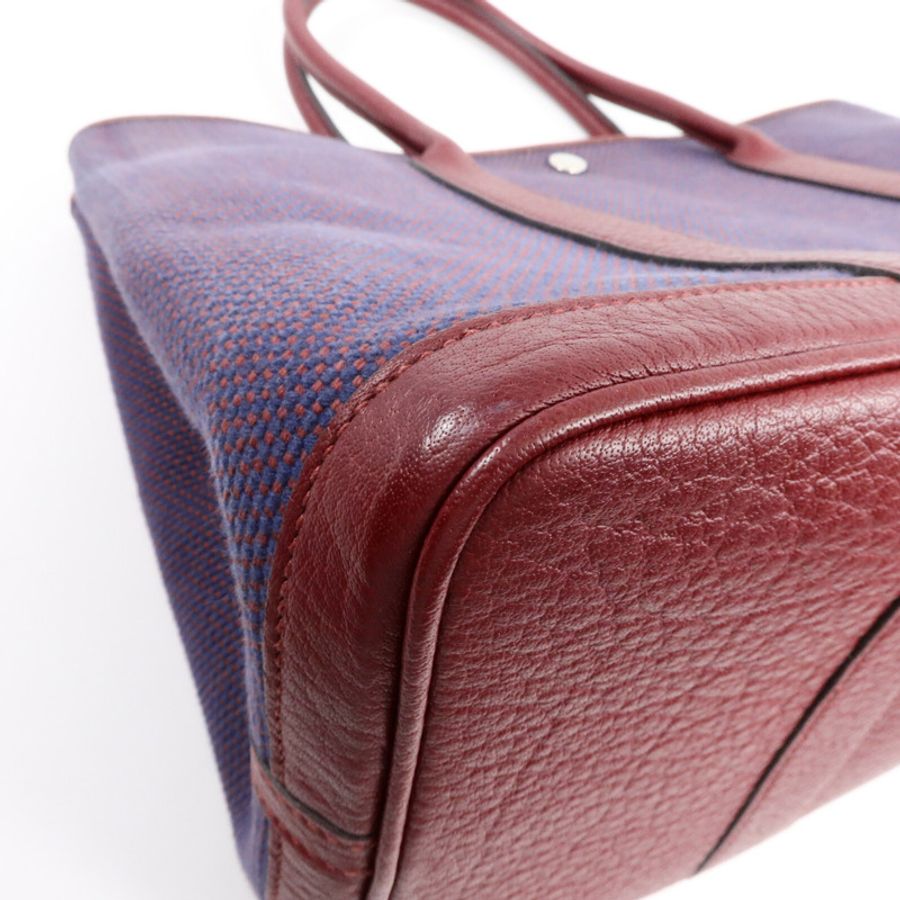 HERMES 帆布Garden Party PM手挽袋Bordeaux-10