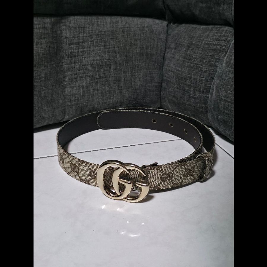 [全新] Gucci 古馳 老花緹花皮帶 85cm 未使用品-0