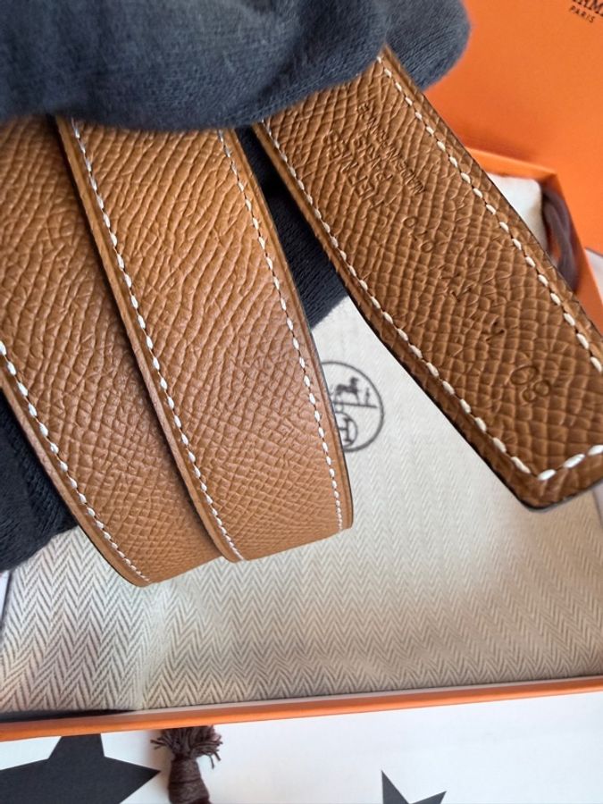 全新未使用✨HERMES✨Constance皮帶釦 雙面皮帶 H皮帶釦 黑金 金棕金 K刻 80cm-16