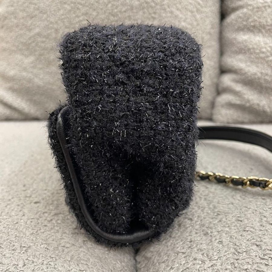 香奈兒 Chanel 珍珠鏈條包 20cm 黑色-5