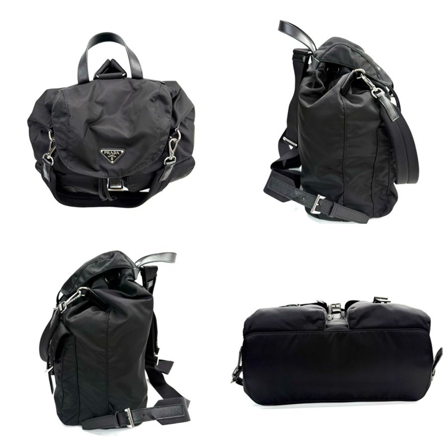 PRADA 普拉達 黑色RE-NYLON後背包 2VZ110-3