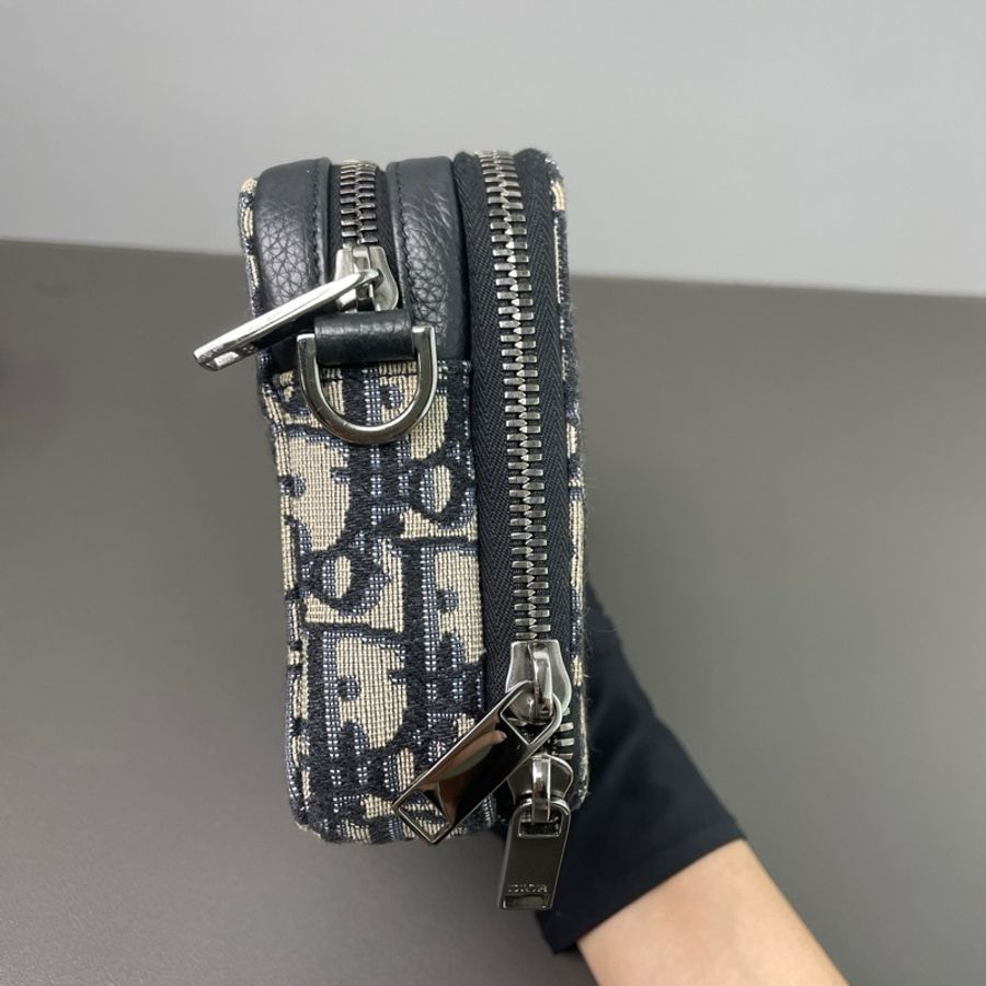 DIOR/迪奧 20年 老花雙層拉鍊相機斜背包-2