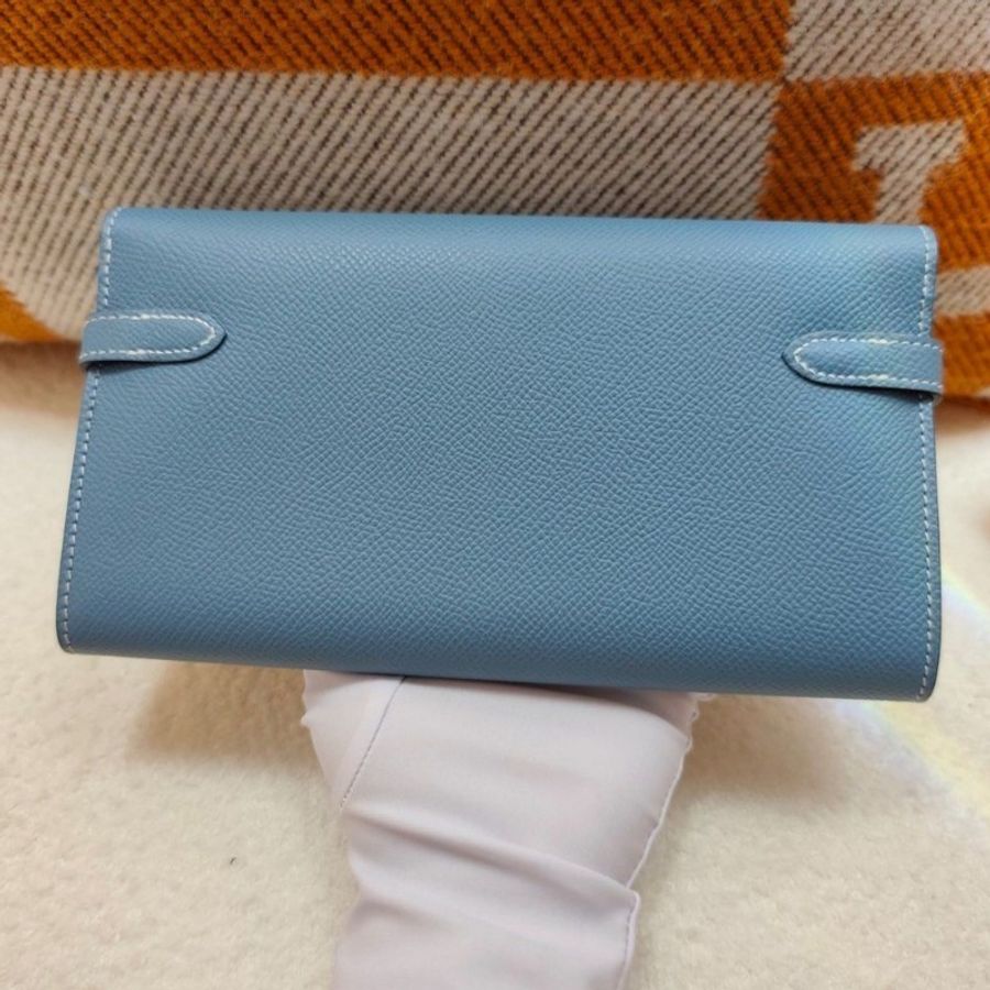🌈Hermes🩵Kelly Wallet長銀包🩵牛仔藍銀扣🩵全新閑置🌈Epsom皮🌟有盒🩵有貼膜🌟kellywallet🌟kelly🌟hermeswallet🌟愛馬仕🌟-6