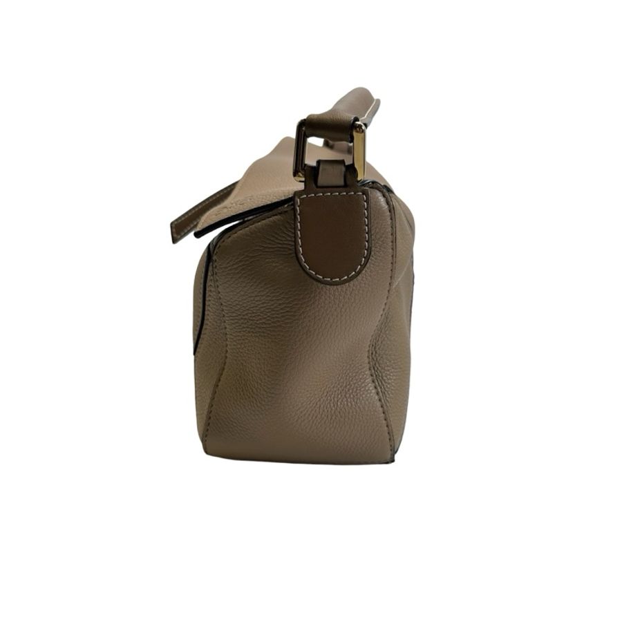 Used LOEWE Leather Puzzle Bag Small Handbag Beige GHW-5