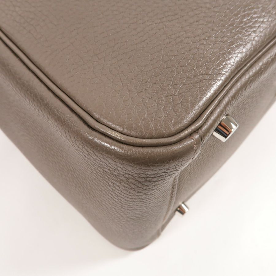 HERMES Clemence皮革Lindy 30手挽肩背兩用袋Etain-12
