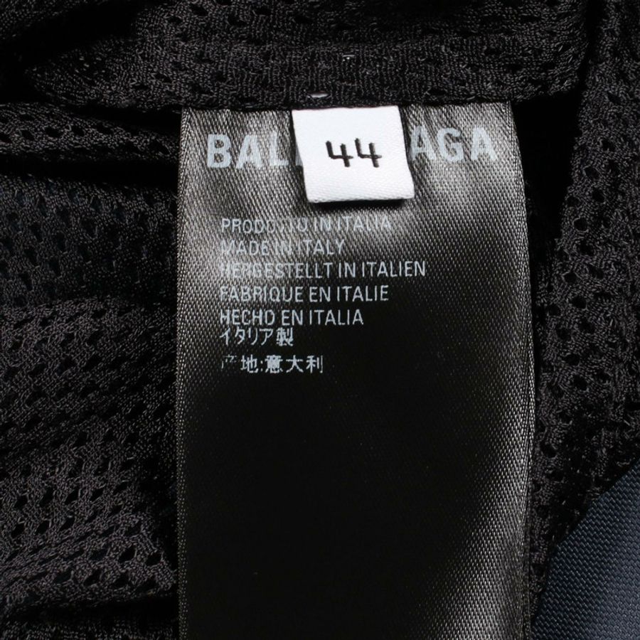 BALENCIAGA 男士海軍藍尼龍拉鍊夾克,背面飾有品牌標誌刺繡,二手,男款 44 碼-5