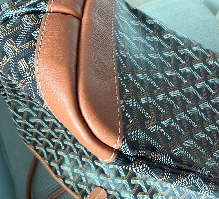 9成新 Goyard Artois MM tote bag 中款 拉鏈款 黑棕-19