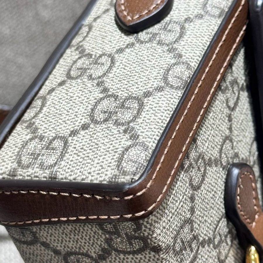 GUCCI 1955馬銜釦烏木色斜背包-5