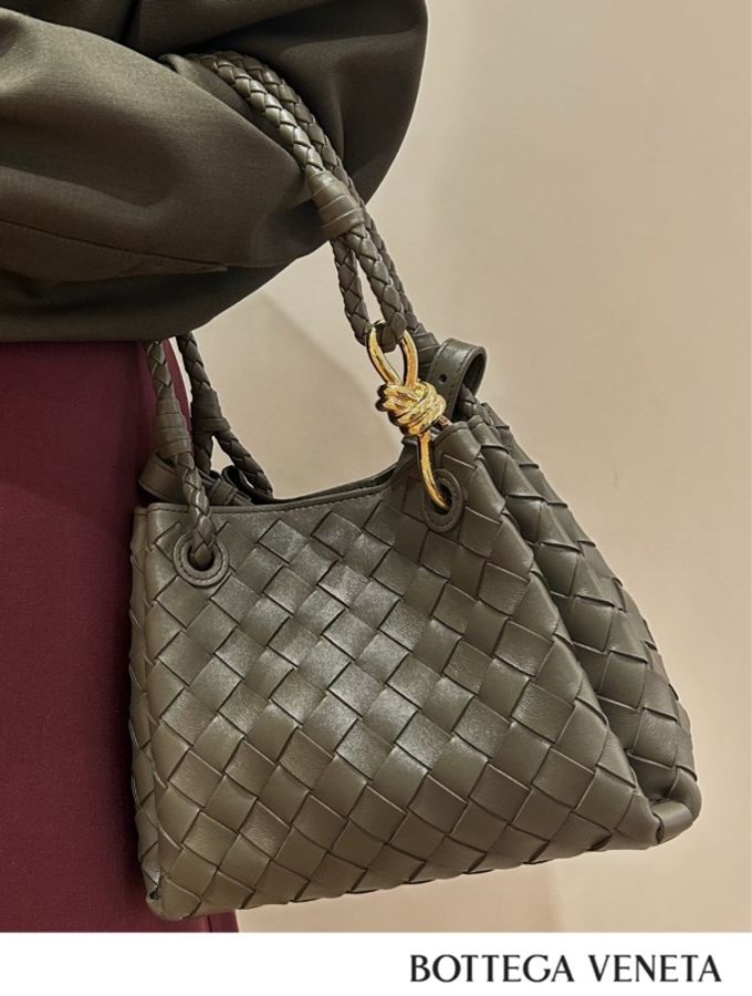 Bottega Veneta/ BV/葆蝶家 系列:小號Parachute肩背包 橄欖綠編織-0