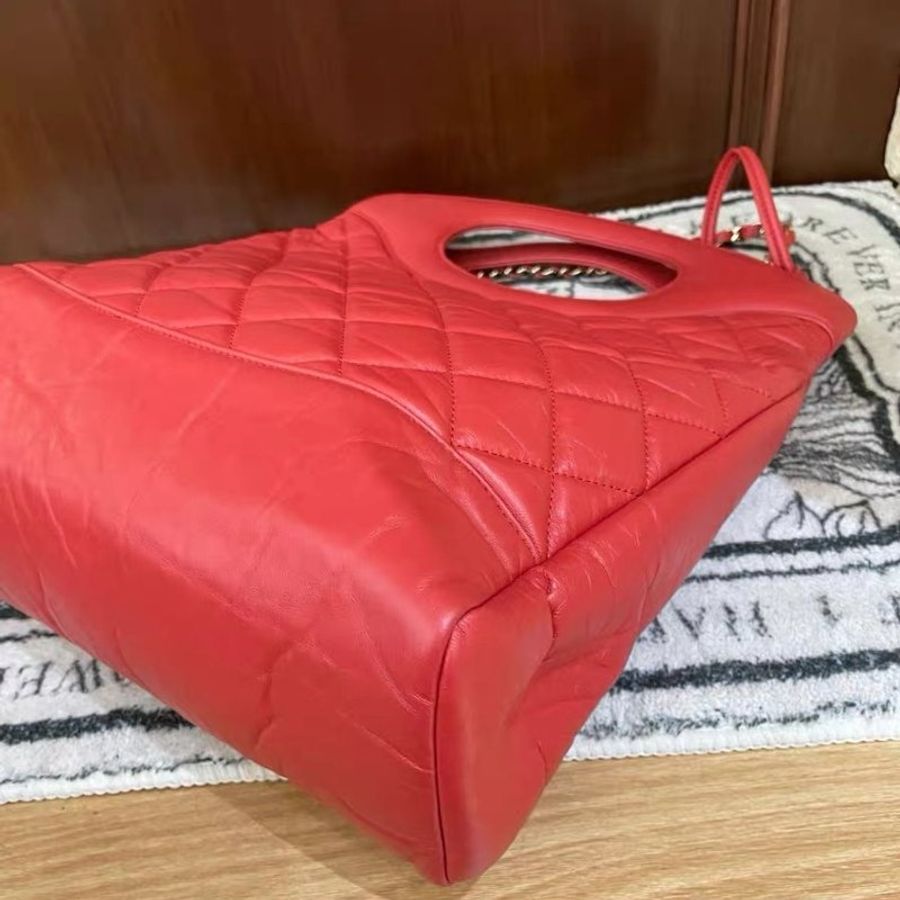Chanel 31bag 紅色 托特包 34*40 牛皮 40*34*11cm 99新配件塵袋-3