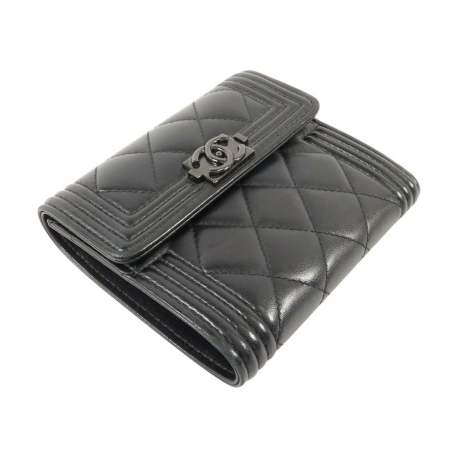 CHANEL 羊皮皮革Boy Chanel Flap Wallet錢包-2