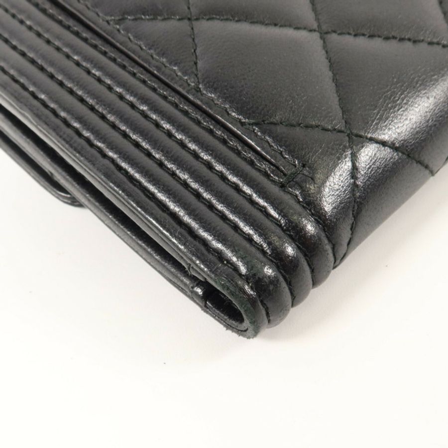 CHANEL 羊皮皮革Boy Chanel Flap Wallet錢包-13