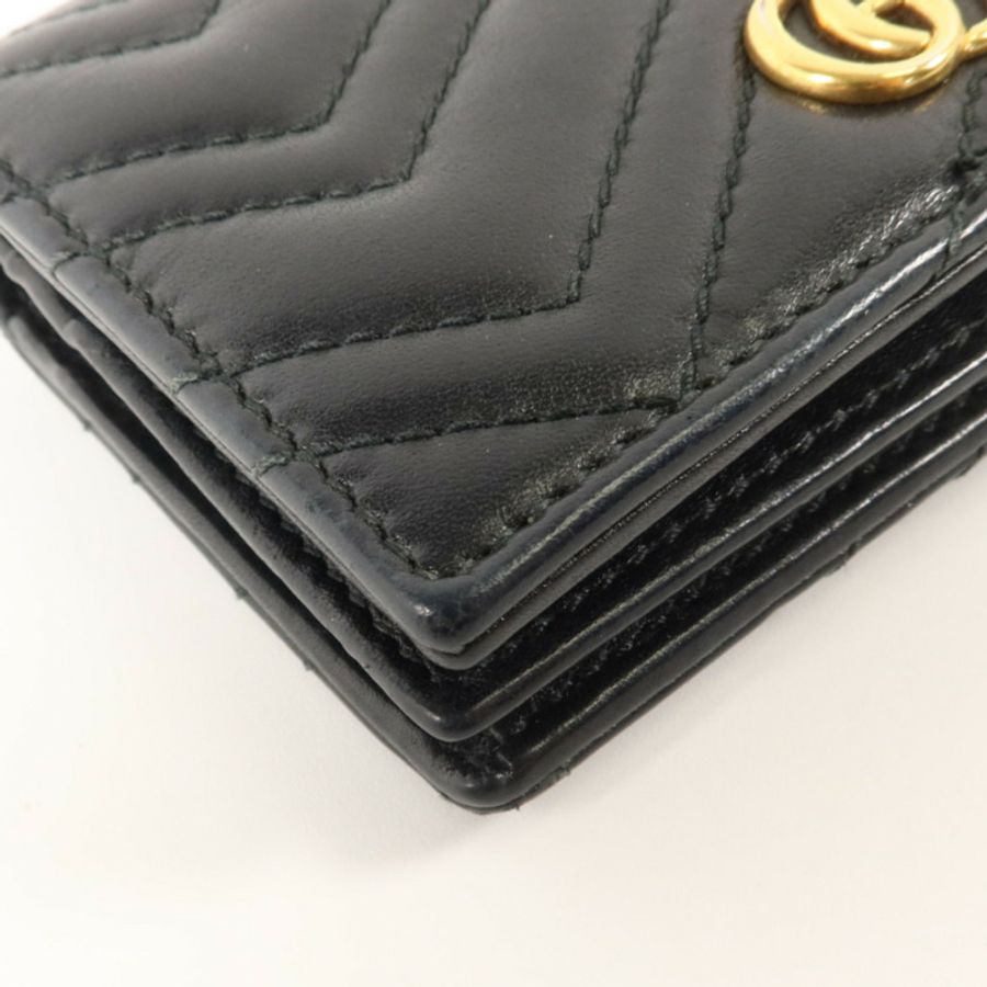 GUCCI 牛皮皮革GG Marmont Card Case Wallet金扣錢包-11