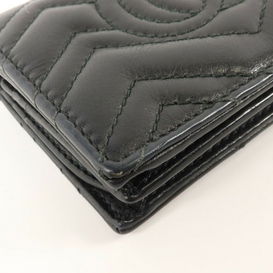 GUCCI 牛皮皮革GG Marmont Card Case Wallet金扣錢包-13