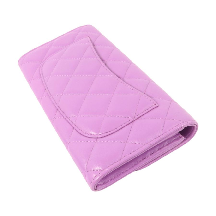 CHANEL 羊皮皮革Long Wallet銀扣長錢包-3