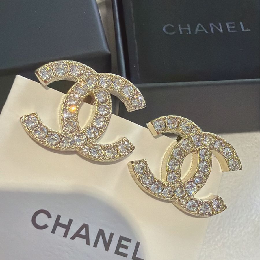 CHANEL 光澤閃鑽耳環-稀有耳夾 全新New✨-5