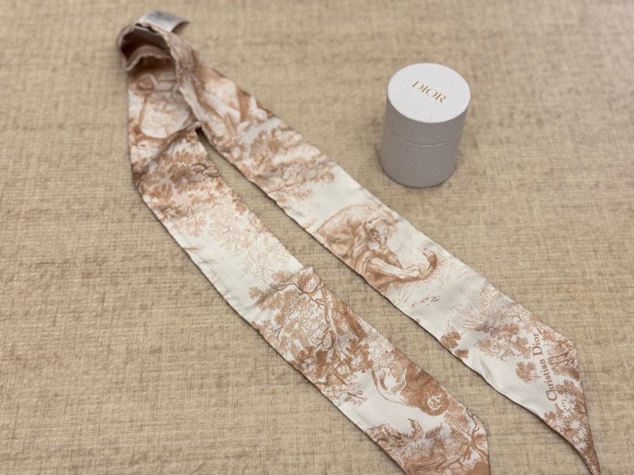 Dior Twilly 絲巾優雅奶茶色 全新閒置品-1