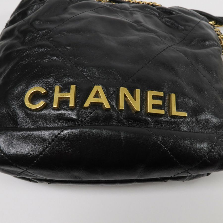 CHANEL 牛皮皮革Chanel 22 Mini鏈帶肩背袋-7