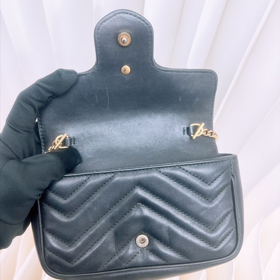 Gucci marmont 黑色馬夢 super mini-13