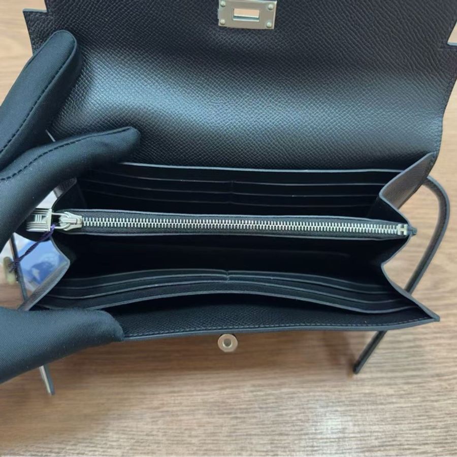 🌈Hermes🧡Constance Wallet長銀包🧡黑色銀扣🌟有單(有購買證)🌟98新🌟有單🌈Epsom皮🌟貼膜在🌟constancewallet🌟Constance🌟愛馬仕🌟-1
