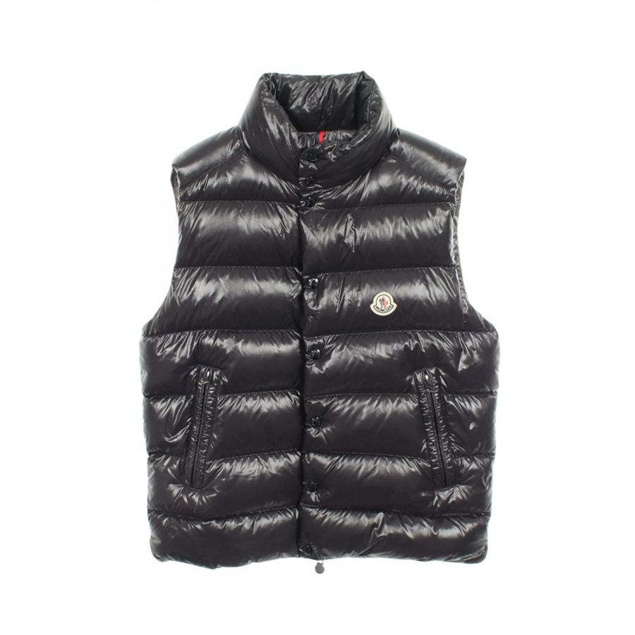 MONCLER TIBB 羽絨背心 1A00096 尼龍 黑色 二手 男款 2 碼-0