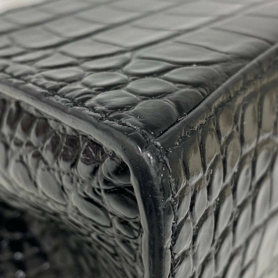 ☆ BALENCIAGA 巴黎世家 Black Crocodile Embossed Calfskin Hourglass 2 way bag 黑色鰐魚壓紋牛皮兩用袋 593546-267016652-8