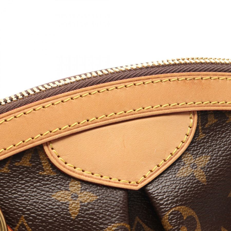 路易威登 Tivoli PM Monogram 手提包 M40143 PVC塗層帆布皮革棕色二手女士-6