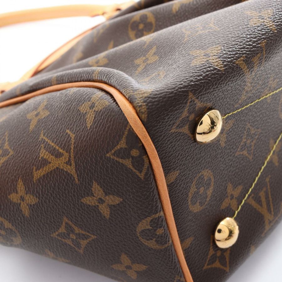 路易威登 Tivoli PM Monogram 手提包 M40143 PVC塗層帆布皮革棕色二手女士-8