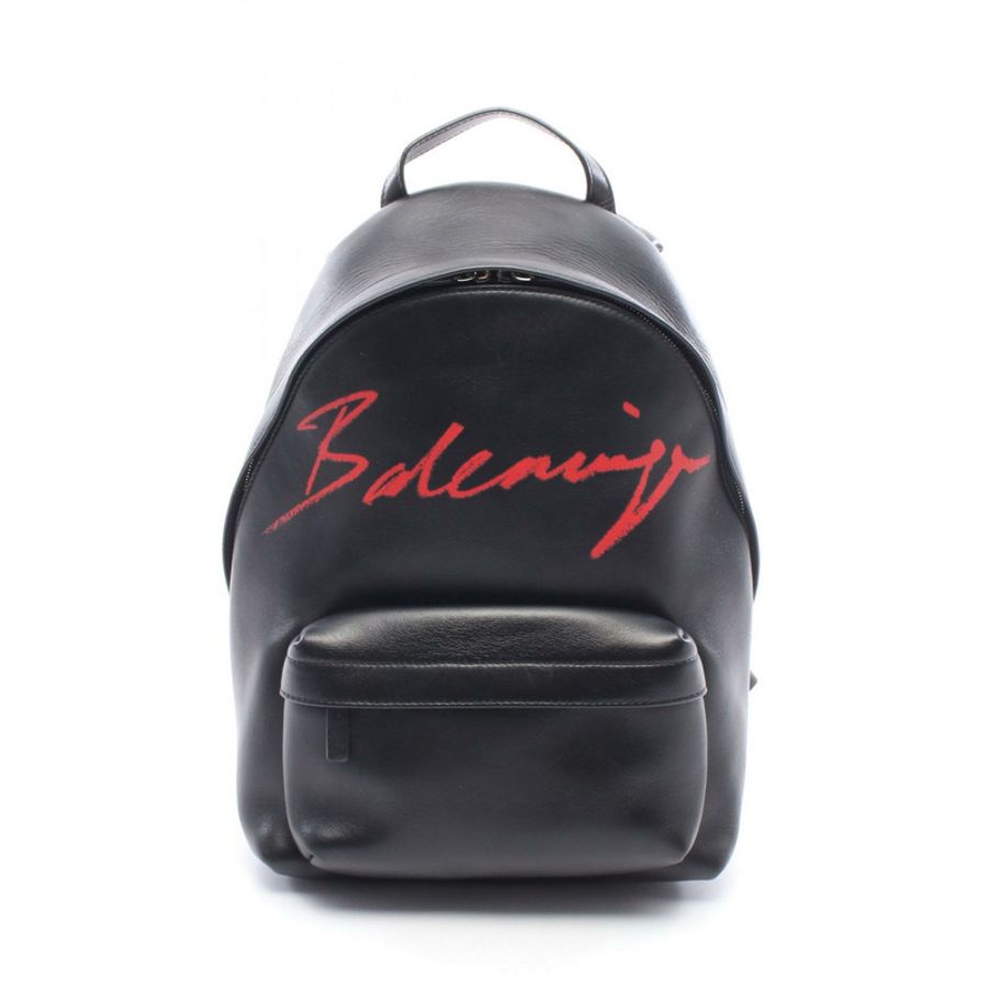 BALENCIAGA EVERYDAY 背包 雙肩包 552379 皮革 黑色 紅色 二手 女款-0