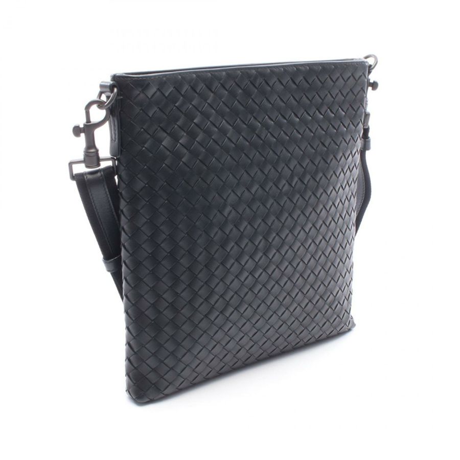 BOTTEGA VENETA 編織肩包 黑色真皮男士二手包-1